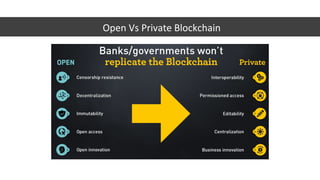 Open Vs Private Blockchain
 