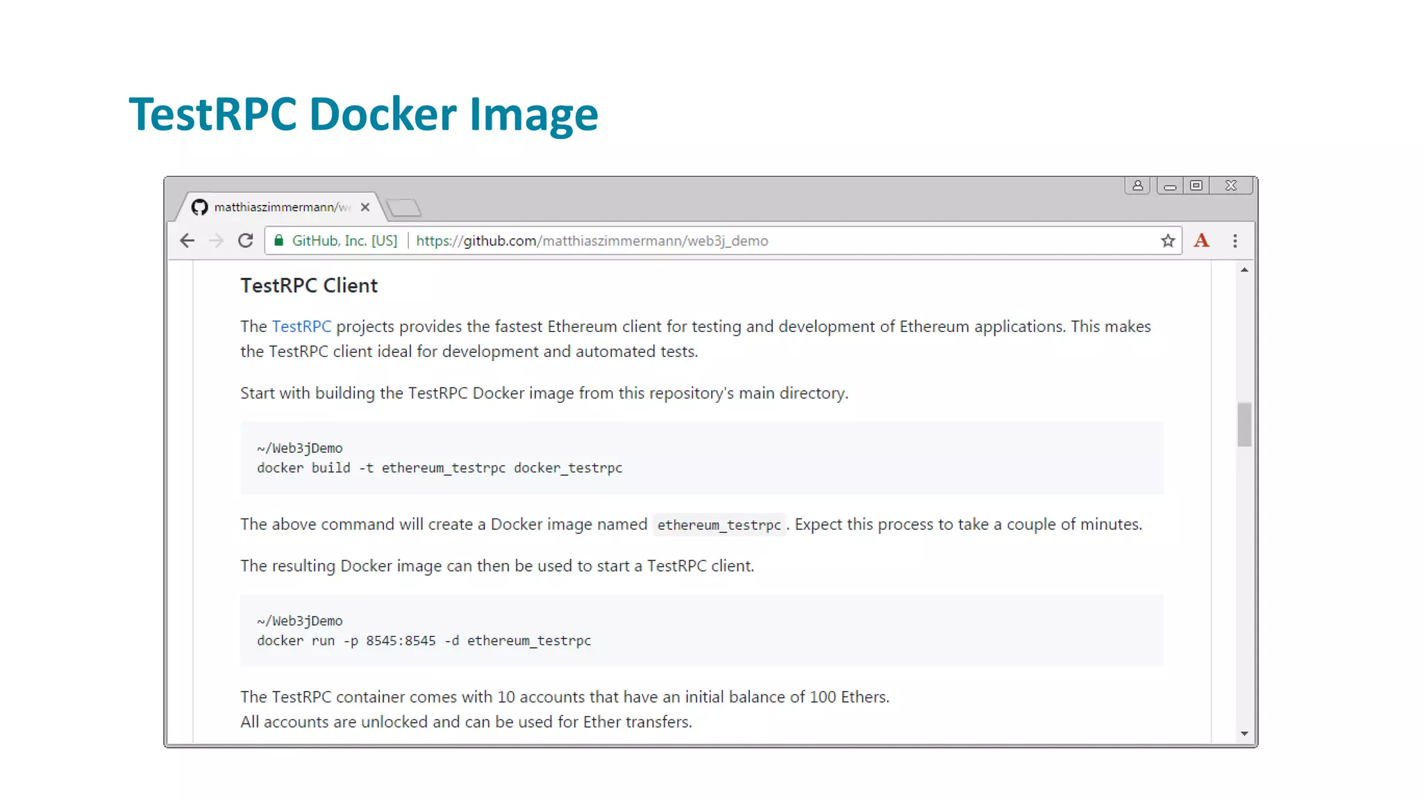 TestRPC Docker Image
 