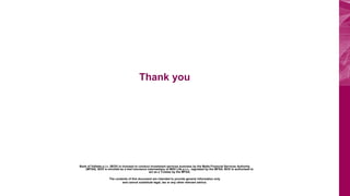 Bank of Valletta p.l.c. (BOV) is licensed to conduct investment services business by the Malta Financial Services Authority
(MFSA). BOV is enrolled as a tied insurance intermediary of MSV Life p.l.c., regulated by the MFSA. BOV is authorised to
act as a Trustee by the MFSA.
The contents of this document are intended to provide general information only
and cannot substitute legal, tax or any other relevant advice.
Thank you
 