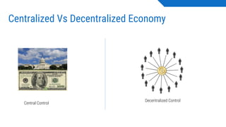 Centralized Vs Decentralized Economy
Central Control
Decentralized Control
 