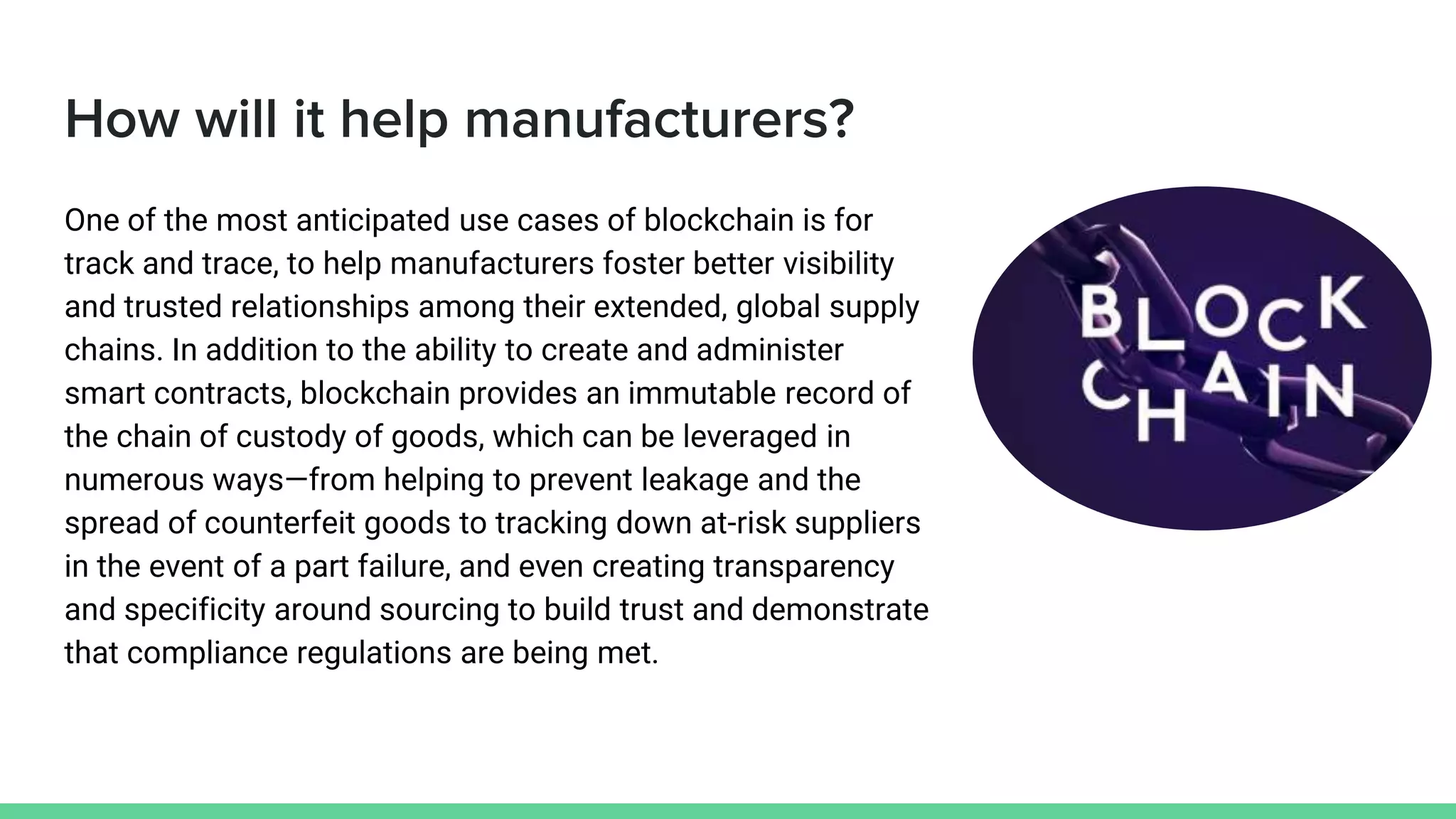 Blockchain for automation