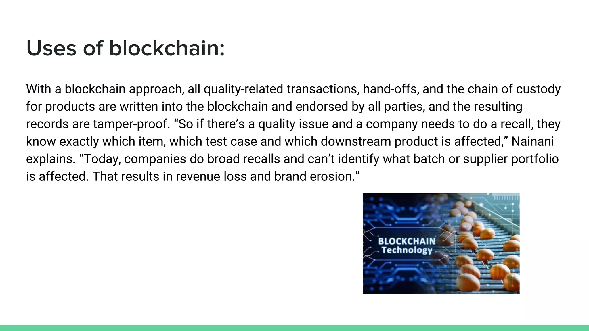 Blockchain for automation