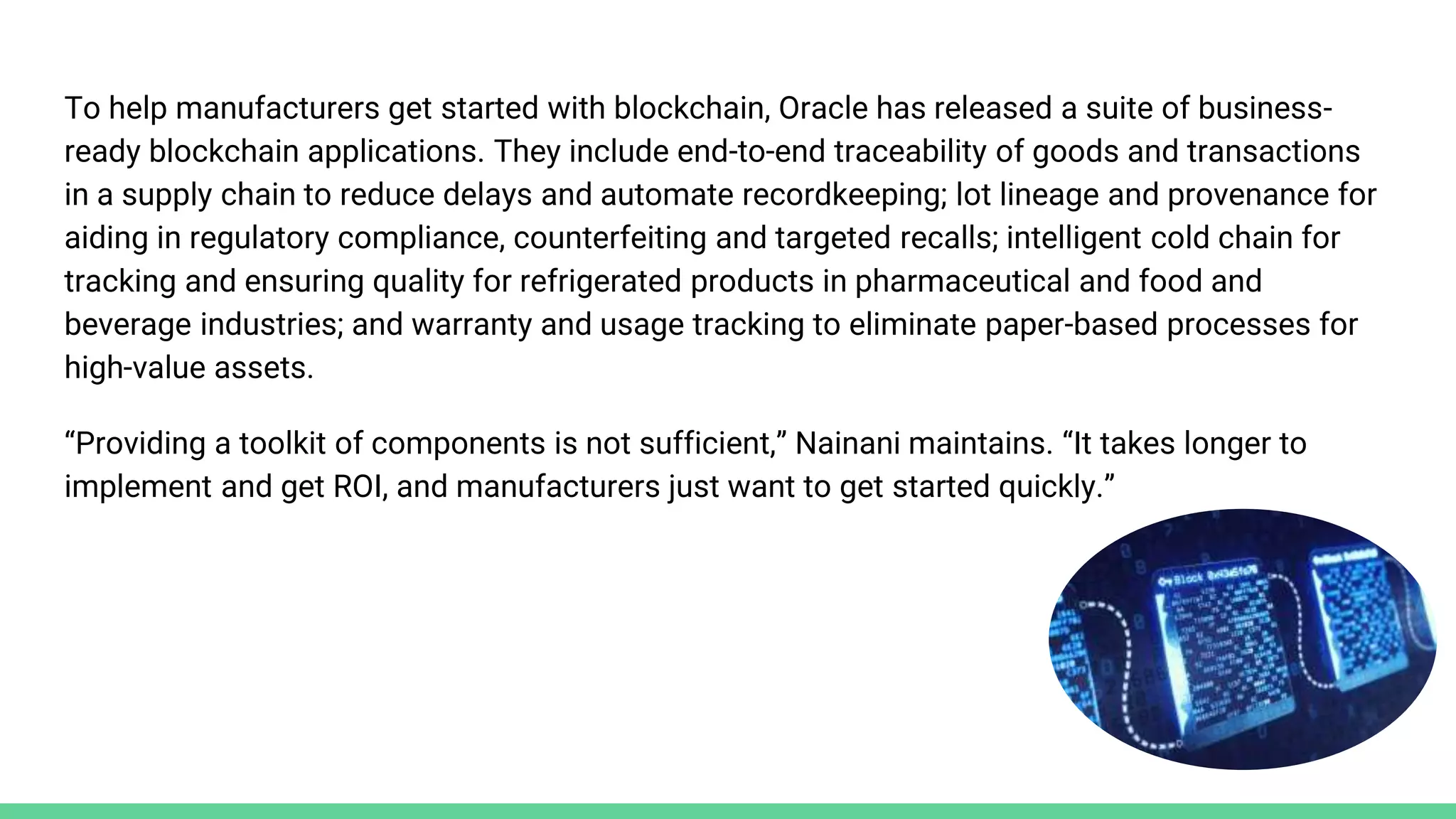 Blockchain for automation