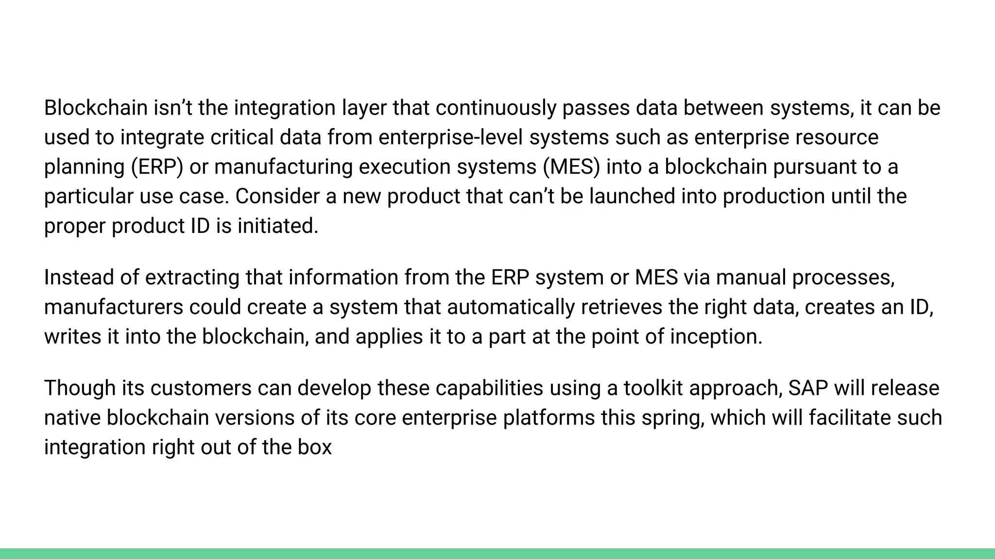 Blockchain for automation