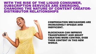 Copyright © 2019 Accenture. All rights reserved. 7
COMPENSATION MECHANISMS ARE
INCREASINGLY OPAQUE AND
INEFFICIENT.
BLOCKC...
