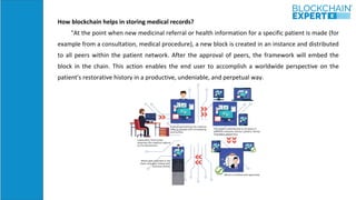 How blockchain helps in storing medical records?
"At the point when new medicinal referral or health information for a spe...