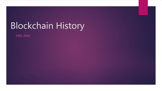 Blockchain History
1991-2019
 