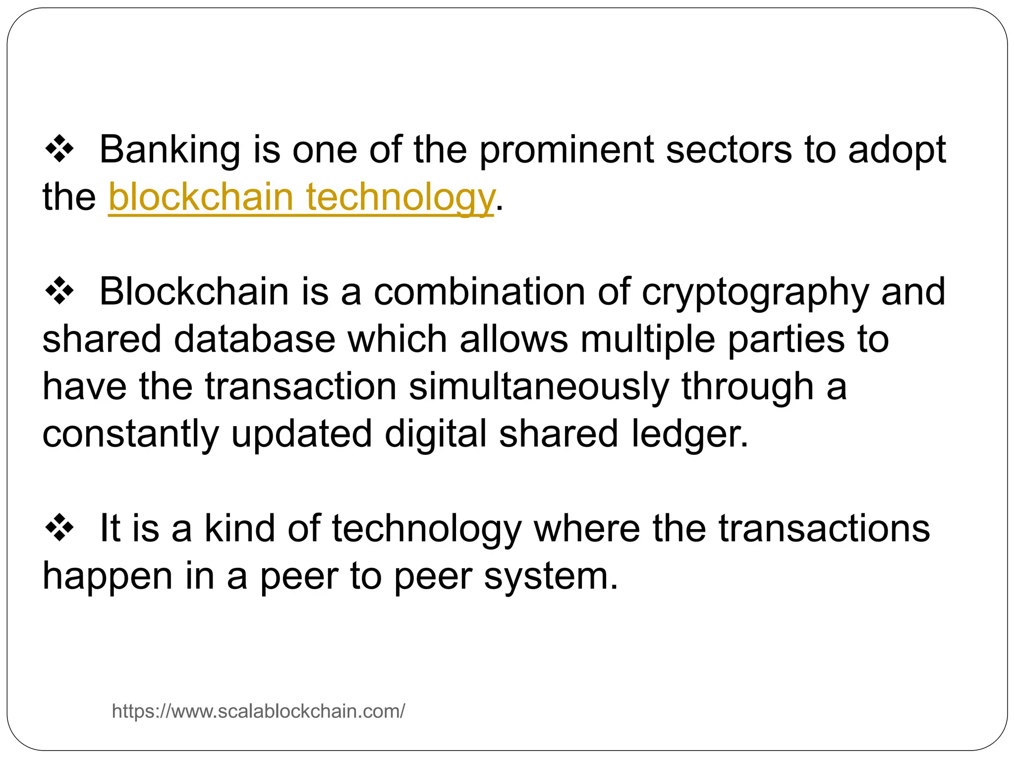 Blockchain in banking sector | PPTX