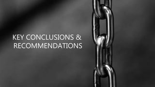 KEY CONCLUSIONS &
RECOMMENDATIONS
 