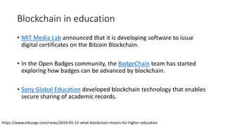 Blockchain in Education | PDF