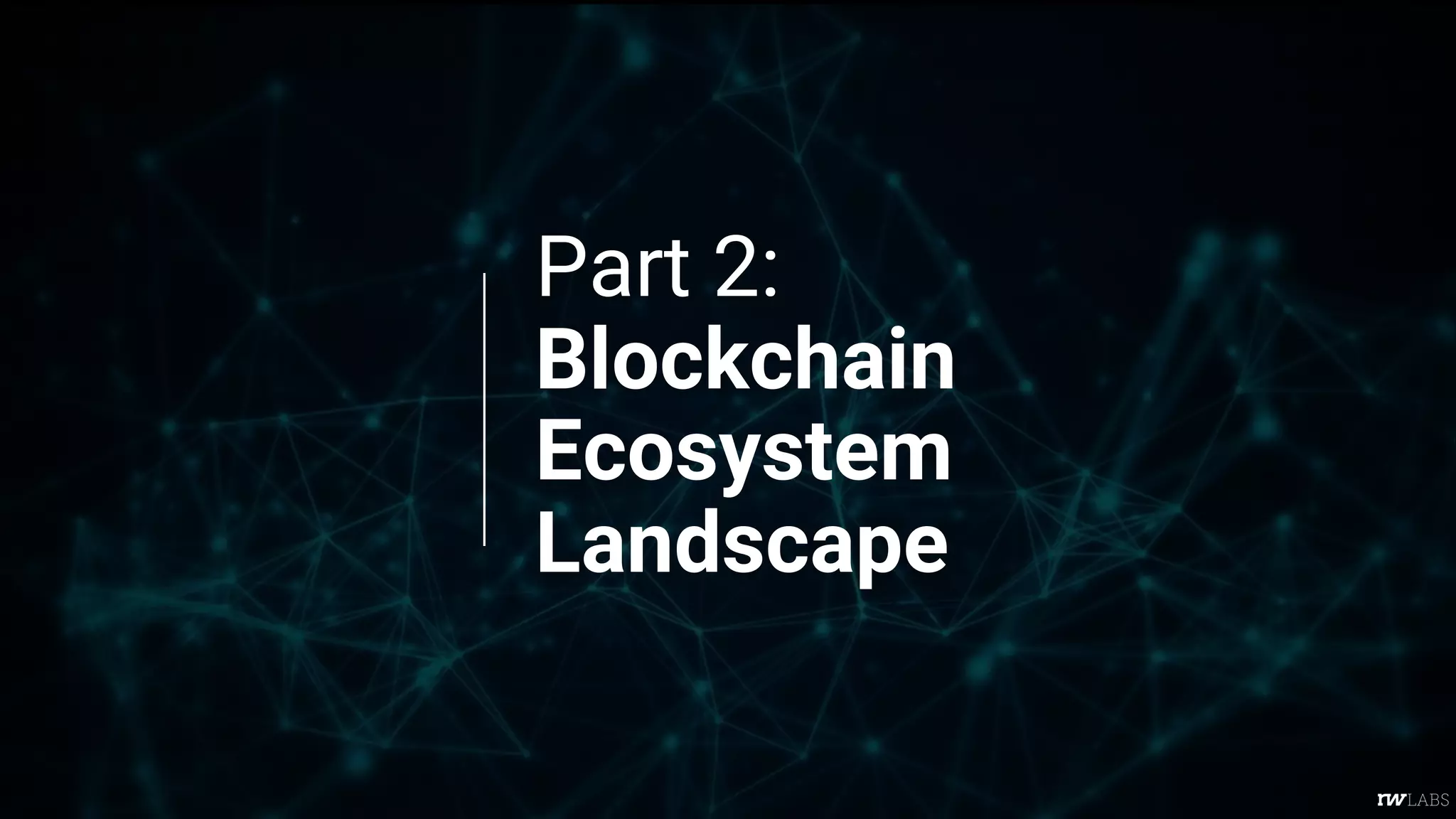 Part 2:
Blockchain
Ecosystem
Landscape
 
