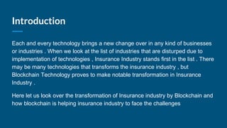 Blockchain in insurance | PPT