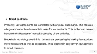 Blockchain In Law Use Cases In Legal Enterprises | PPT