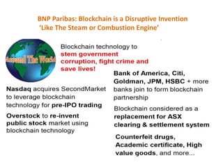 BNP Paribas: Blockchain is a Disruptive Invention
‘Like The Steam or Combustion Engine’
 