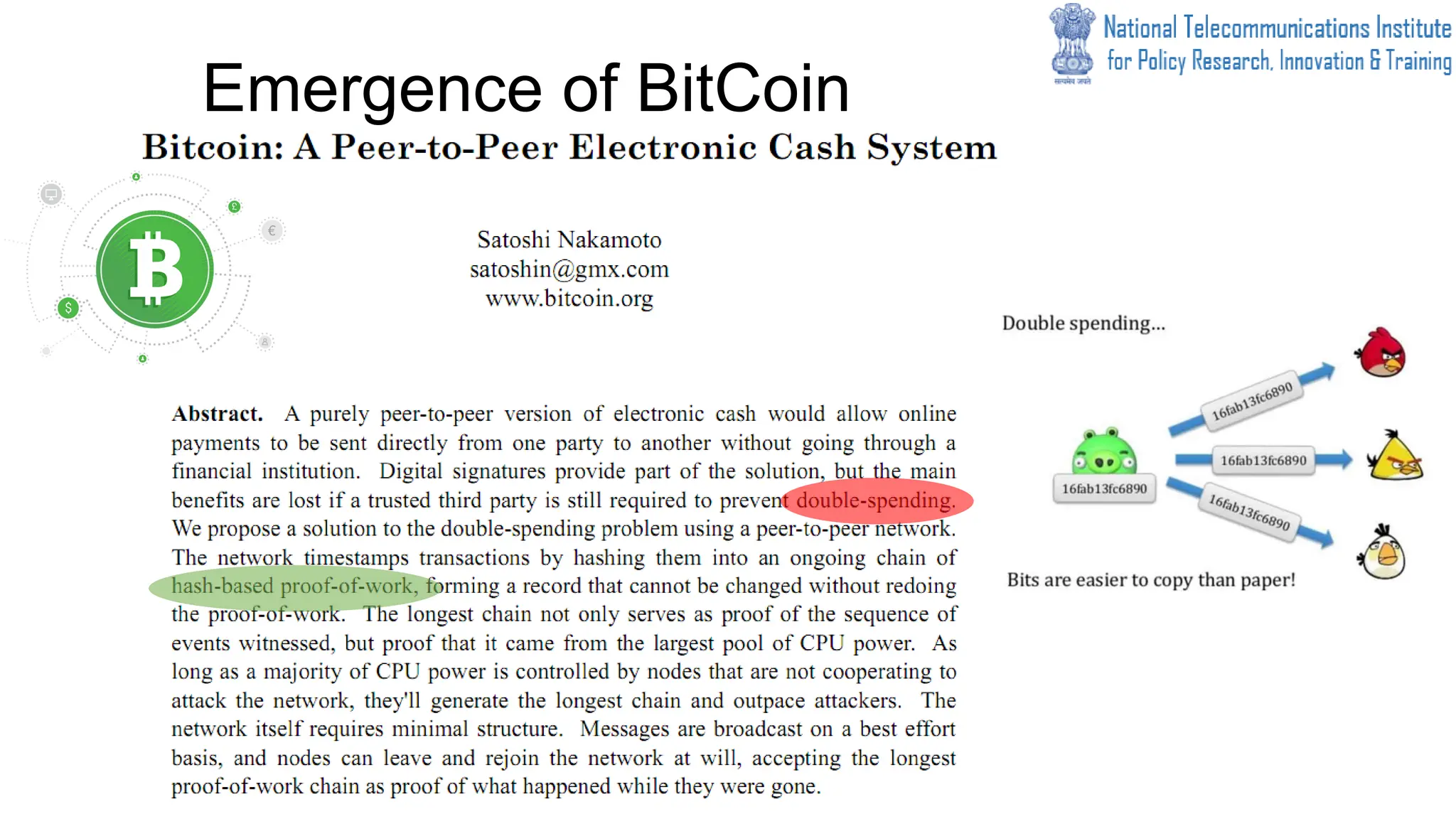 Emergence of BitCoin
 