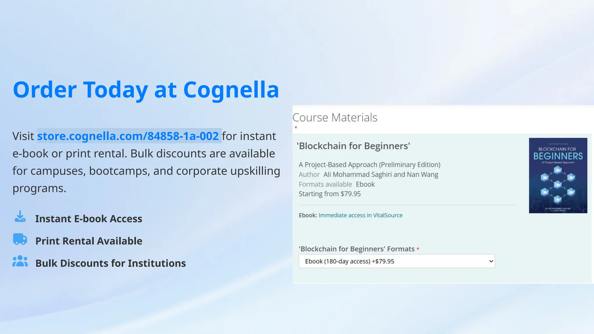 Order Today at Cognella
Visit store.cognella.com/84858-1a-002 for instant
e-book or print rental. Bulk discounts are available
for campuses, bootcamps, and corporate upskilling
programs.
Instant E-book Access
Print Rental Available
Bulk Discounts for Institutions
 