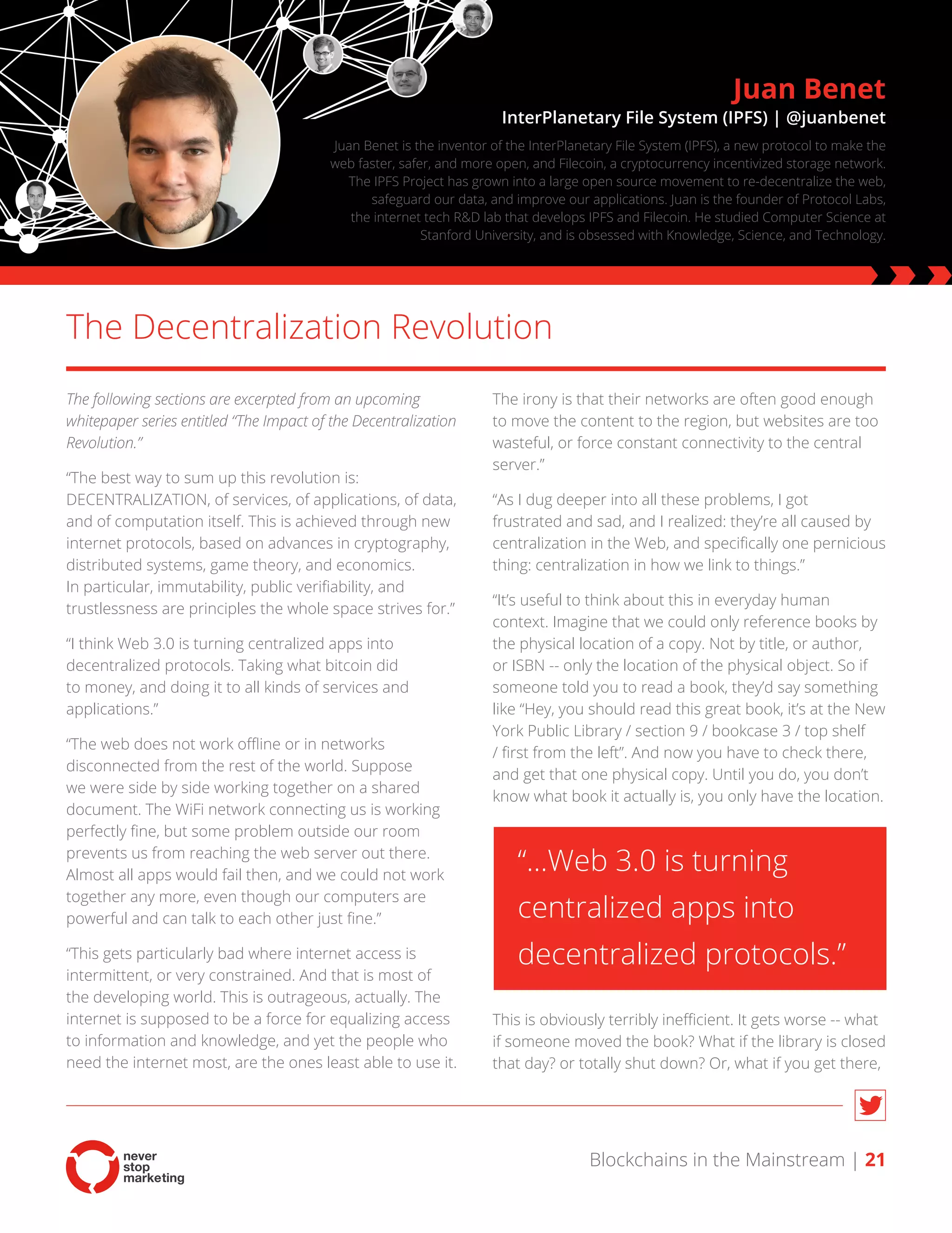 Blockchains in the mainstream - interviews with entrepreneurs | PDF