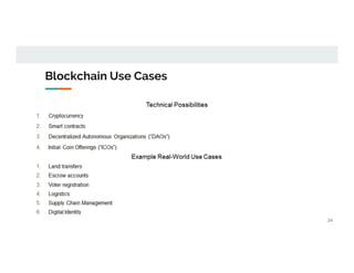 Blockchain Use Cases
24
 