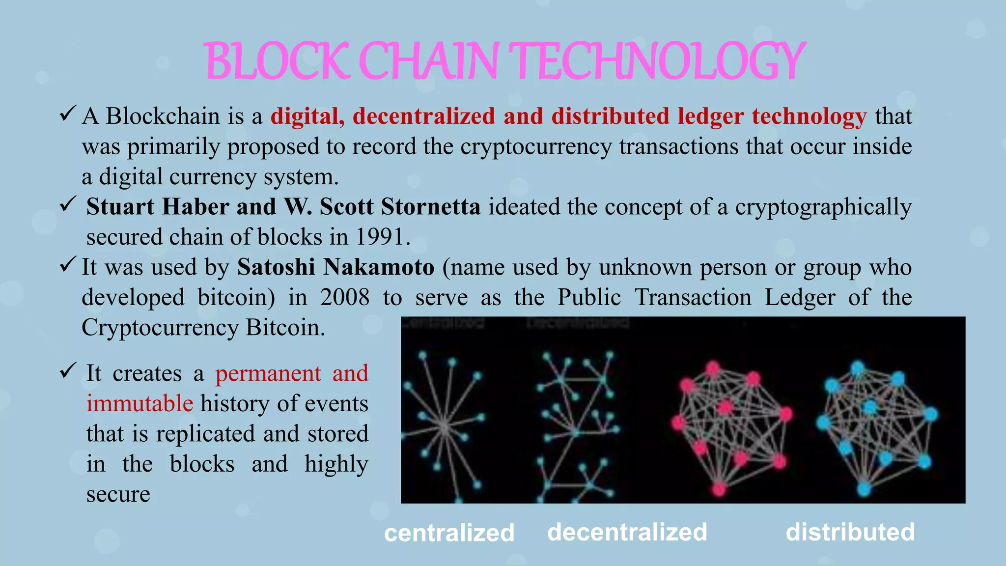Applications of Block Chain Technology in Agriculture | PPTX