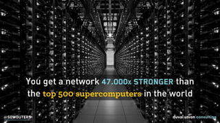 You get a network 47.000x stronger than  
the top 500 supercomputers in the world
@SDWOUTERS
 