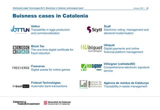 January 2020 | 28Distributed Ledger Technologies (DLT). Blockchain in Catalonia: technological report
Buisness cases in Ca...