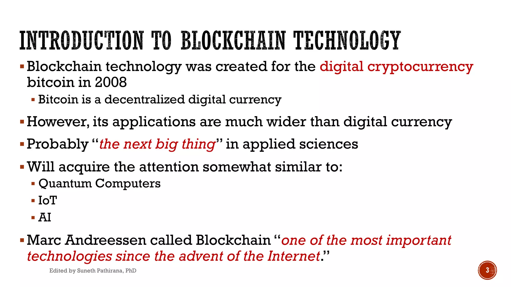 Introduction to Blockchain Technology | PDF