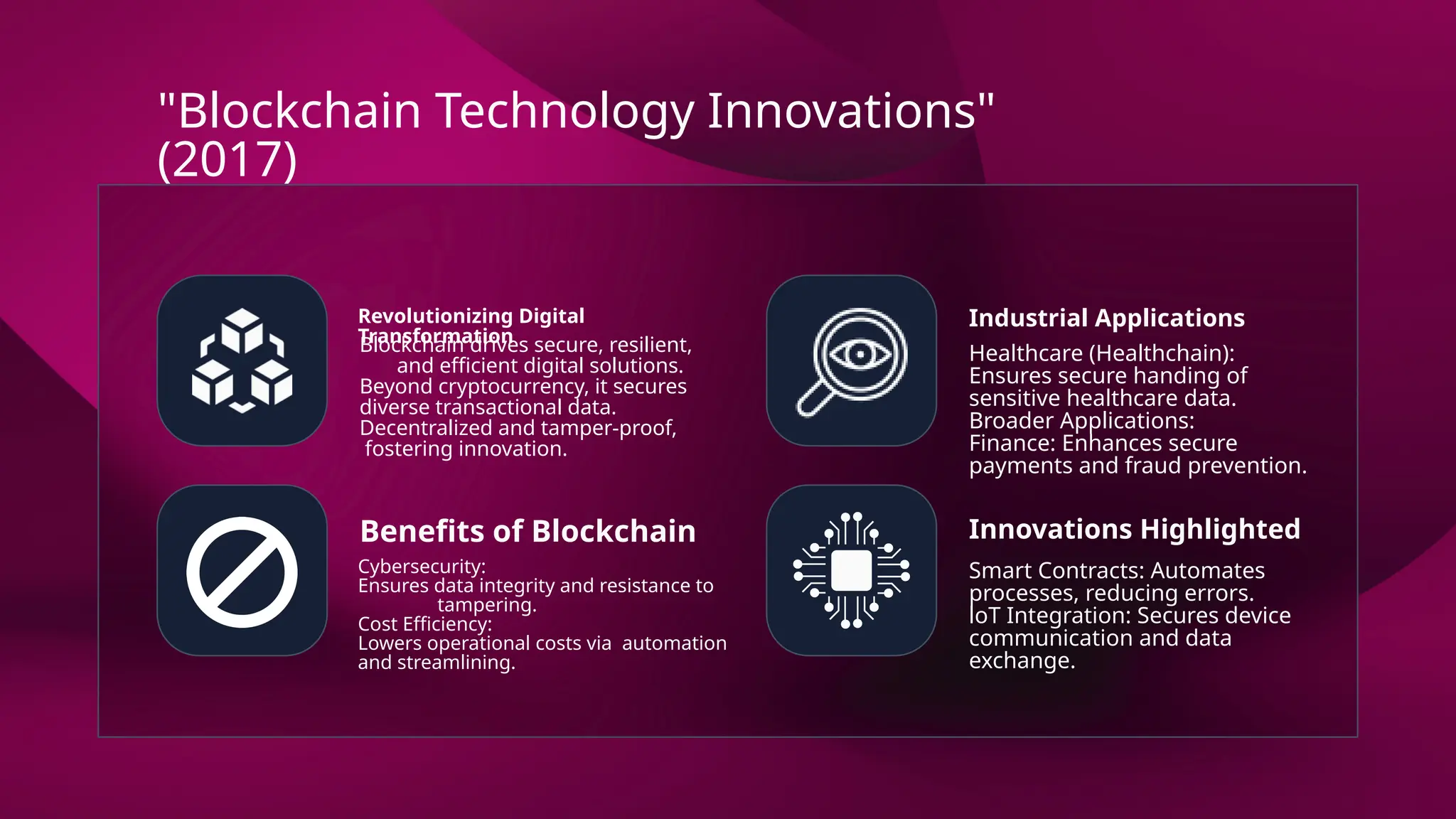 Blockchain Technology and Its Applications | Pros & Cons | Case Studies |  Researches | PPTX