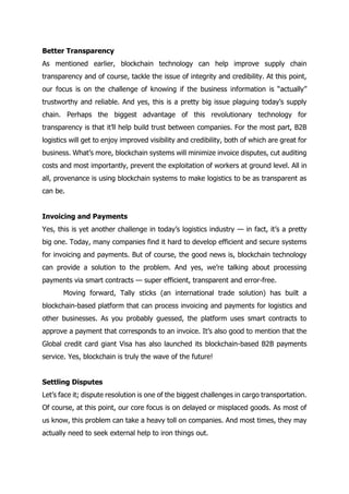 Blockchain technology and logistics management | PDF