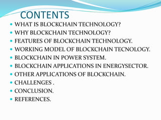 Blockchain technology in electric power system | PPTX