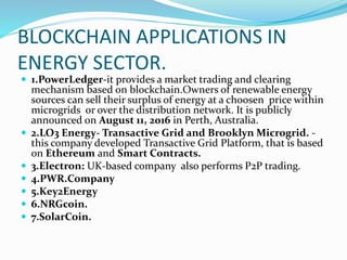 Blockchain technology in electric power system | PPTX
