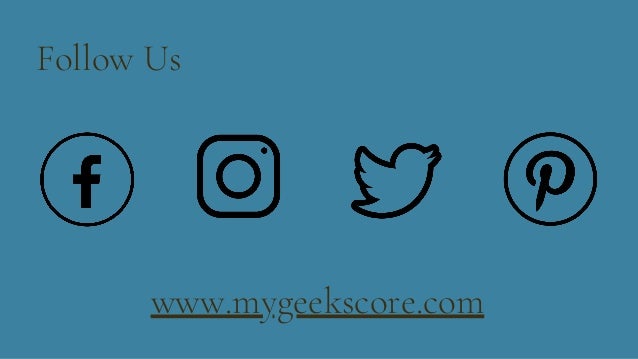 Follow Us
www.mygeekscore.com
 