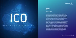 54 Blockchain Technology Report 2018 by Inc42
ICOs
An Initial Coin Offering, also commonly referred to as an ICO, is a modern
fundraising mechanism in which new projects sell their underlying crypto
Public Offering (IPO) in which investors purchase shares of a company.
ICOs are a relatively new phenomenon but have quickly become a dominant
topic of discussion in the blockchain community. Many view ICO projects as
venture-funding model.
Standard, which abstracts a lot of the development process necessary to
create a new cryptographic asset. Most ICOs work by having investors send
distributes an equivalent value in the new token at a later point in time.
There are few, if any, restrictions on who can participate in an ICO, assuming
global pool of investors, the sums raised in ICOs can be astronomical. A
fundamental issue with ICOs is the fact that most of them raise money
pre-product. This makes the investment extremely speculative and risky.
The counter argument is that this fundraising style is particularly useful
(even necessary) in order to incentivise protocol development.
What is an ICO?
Powered By
55Blockchain Technology Report 2018 by Inc42
 