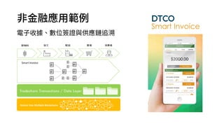 非金融應用範例
電子收據、數位簽證與供應鏈追溯
 
