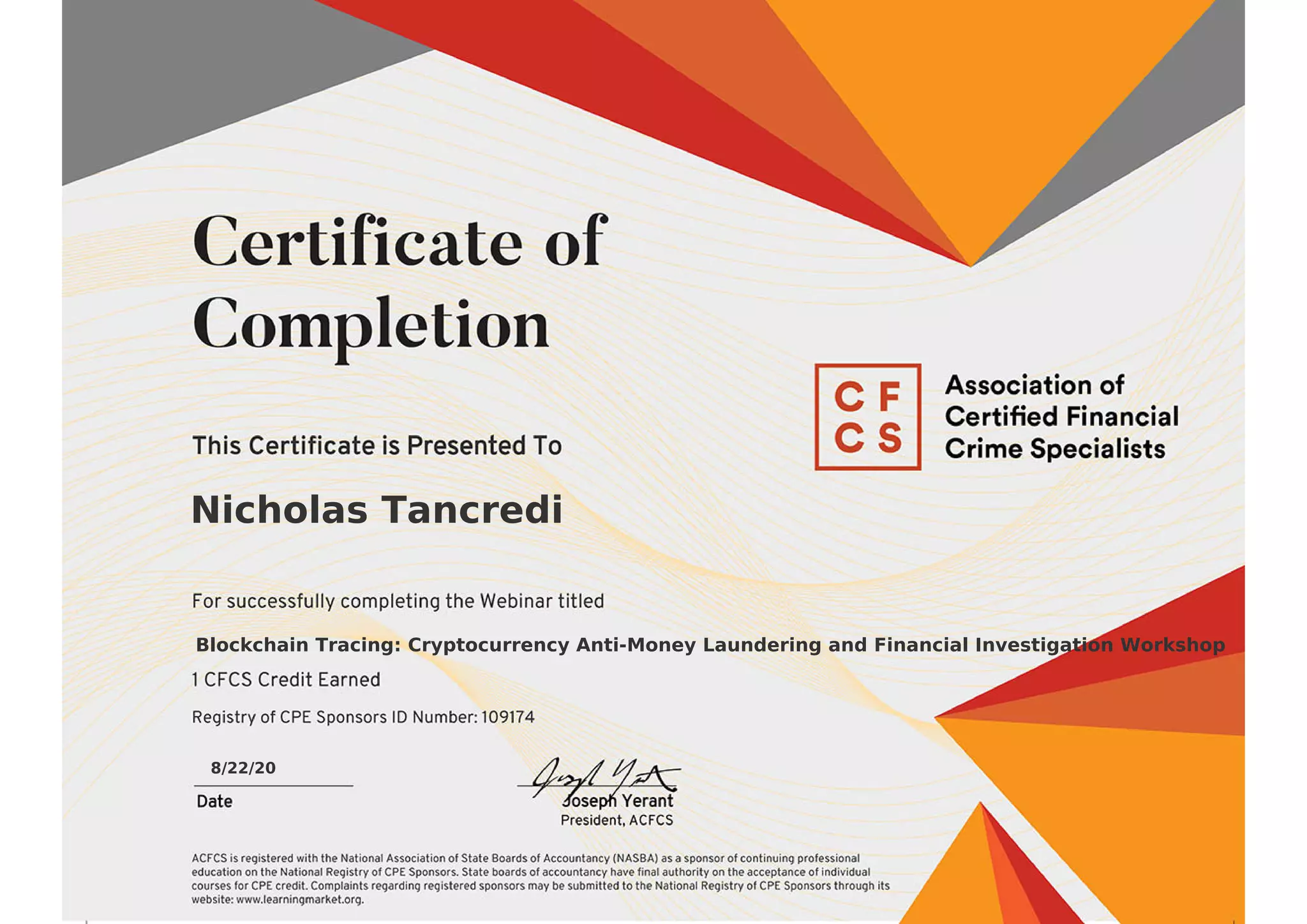 Blockchain tracing cryptocurrency anti money laundering and financial  investigation workshop certificate | PDF