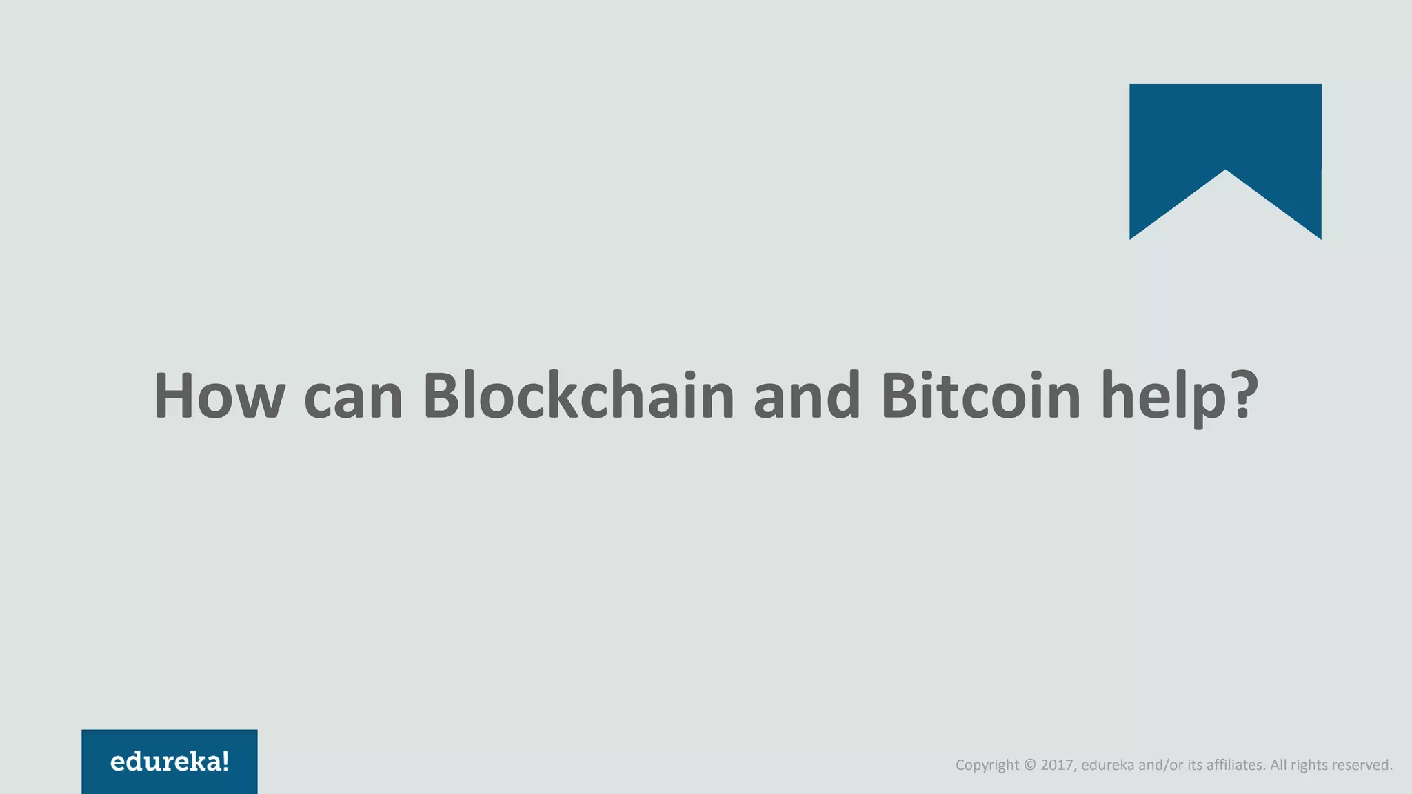 Copyright © 2017, edureka and/or its affiliates. All rights reserved. How can Blockchain and Bitcoin help? 