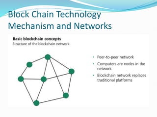 Block Chain Technology
Mechanism and Networks
 