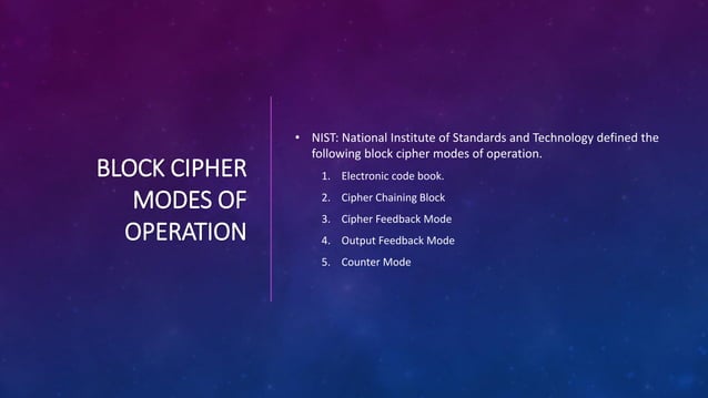 Block cipher modes of operations | PPT