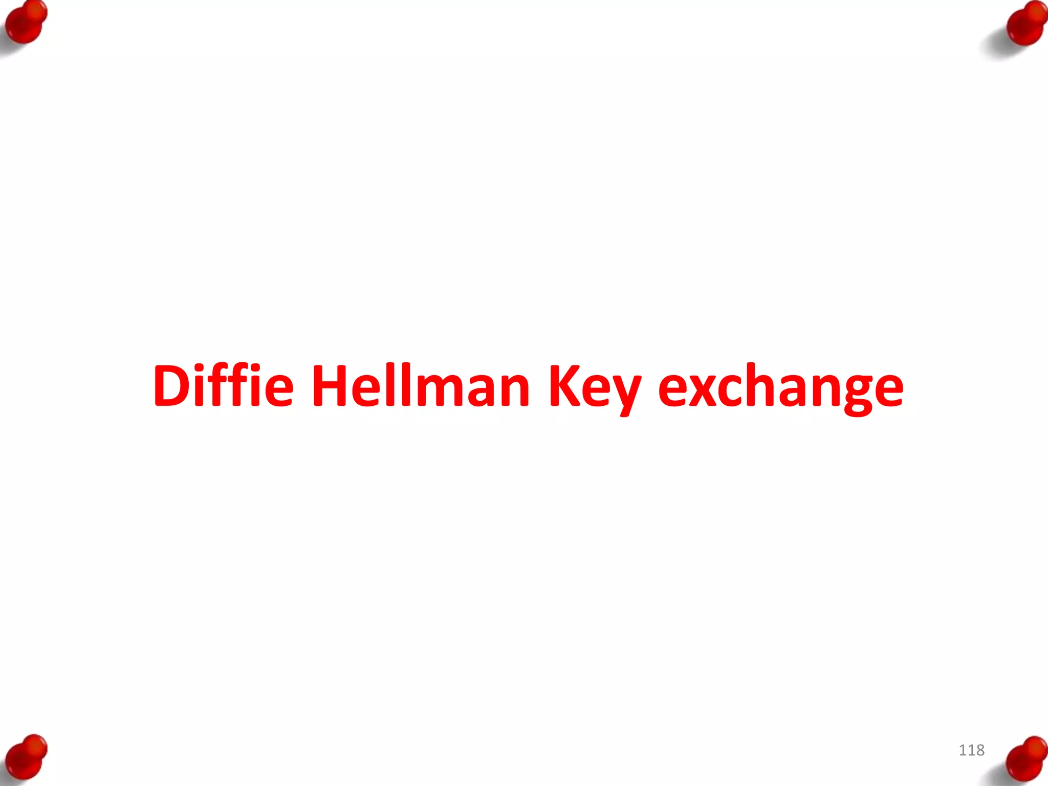 Diffie Hellman Key exchange
118
 