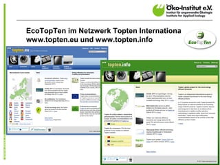 EcoTopTen im Netzwerk Topten International:
www.topten.eu und www.topten.info
 