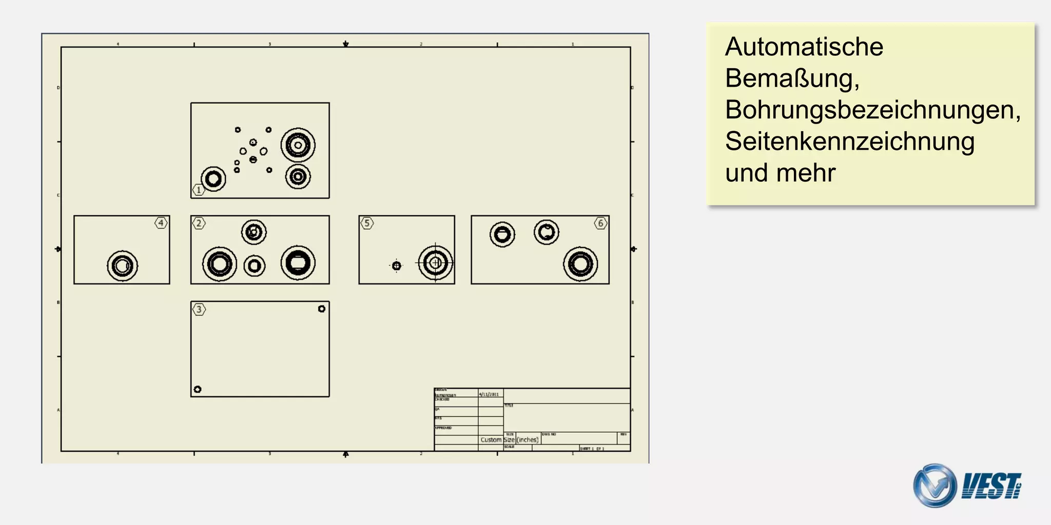 Machining/Bore chart

                       Bohrtabellen mit
                       detaillierten Angaben
                       „wie“ und „wo“ sich die
                       Bohrungen schneiden




                                Manifold Design with MDTools® 740
 