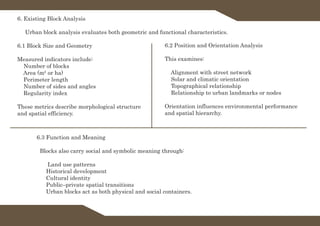 Comprehensive Analysis of Urban Blocks: Form, Function, and Spatial ...