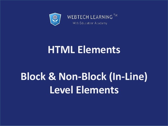 HTML Block and Inline Elements