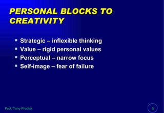 Blocks To Creativity
