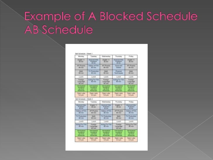 high school master schedule template