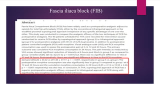Fascia iliaca block (FIB)
 