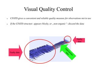 Visual Quality Control
●   CFATD gives a convenient and reliable quality measure for observations not to use

●   If the CFATD structure appears blocky, or „non-organic“: discard the data




                                                                      Faulty
                                                                       data




    Faulty data
 