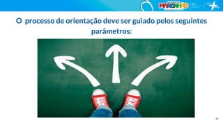 15
O processo de orientação deve ser guiado pelos seguintes
parâmetros:
 