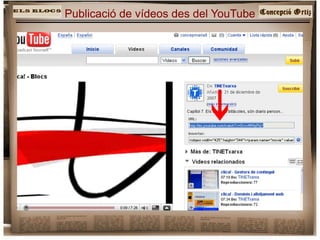 Publicació de vídeos des del YouTube 