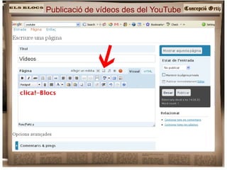 Publicació de vídeos des del YouTube 