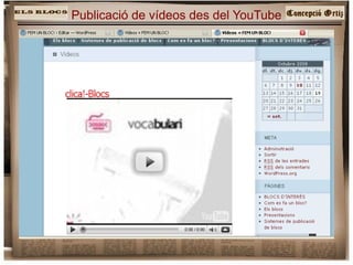 Publicació de vídeos des del YouTube 